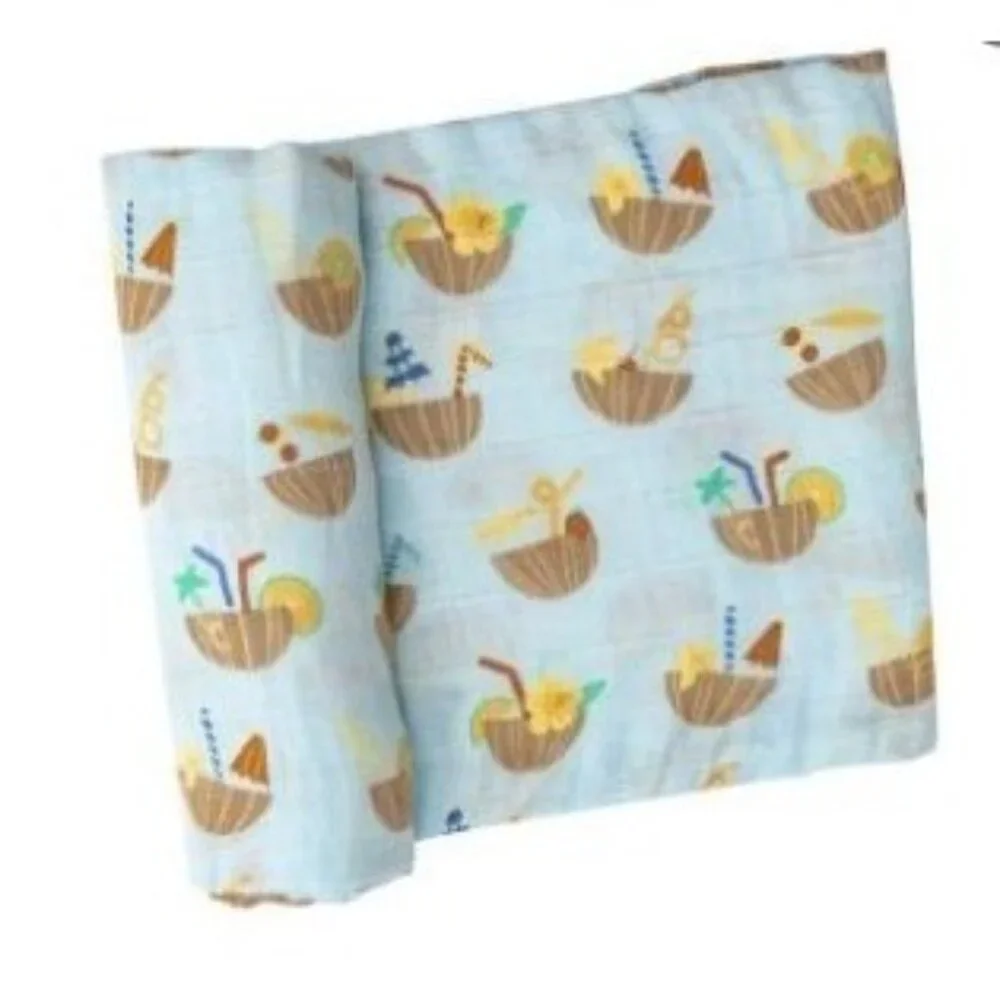 ANGEL DEAR Baby Swaddle Blanket Bamboo Cotton Muslin Coconut Drinks 47" x 47" - Picture 3 of 3